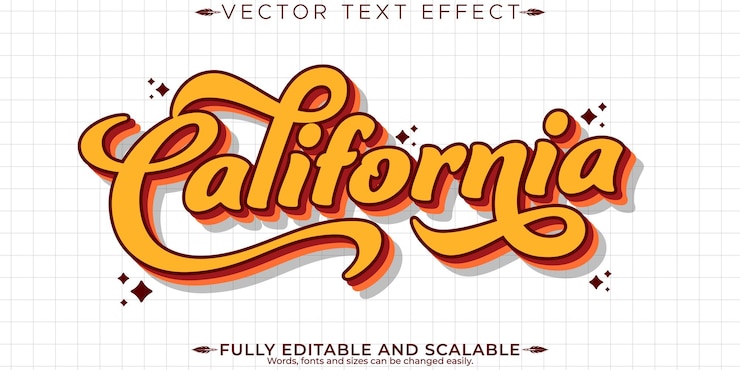 Vector retro vintage tekst effect bewerkbaar 70s en 80s tekst stijl