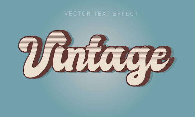 Vector retro, vintage teksteffect, bewerkbare jaren 70 en 80, retro vintage en klassiek teksteffect.