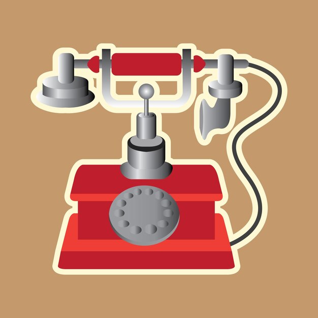 retro vintage telephone icon