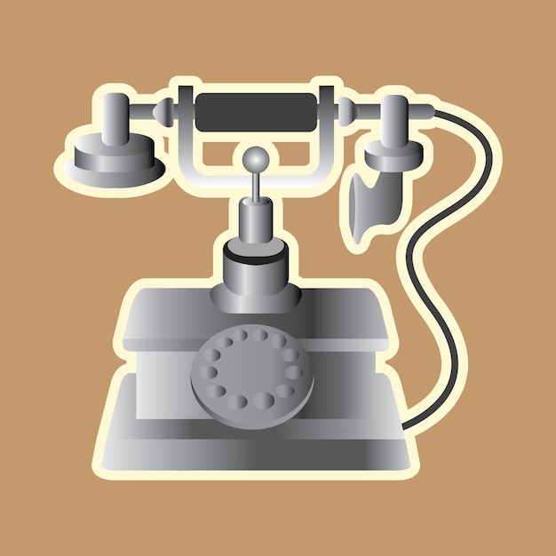 Vector retro vintage telephone icon