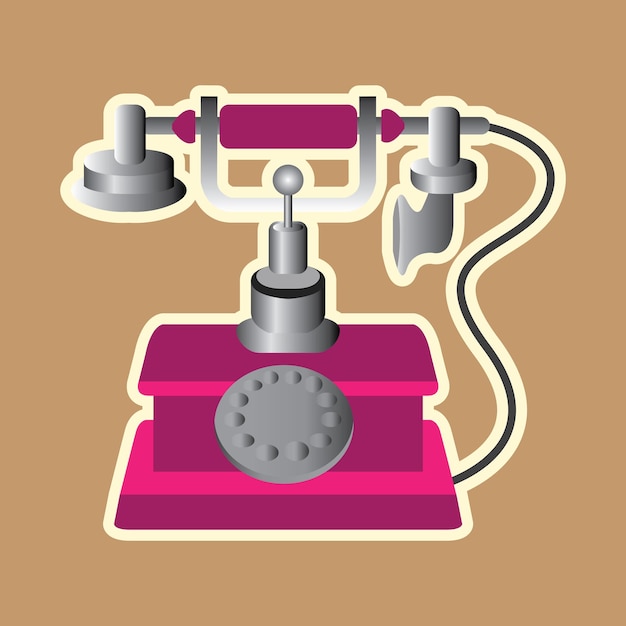 Retro vintage telephone icon