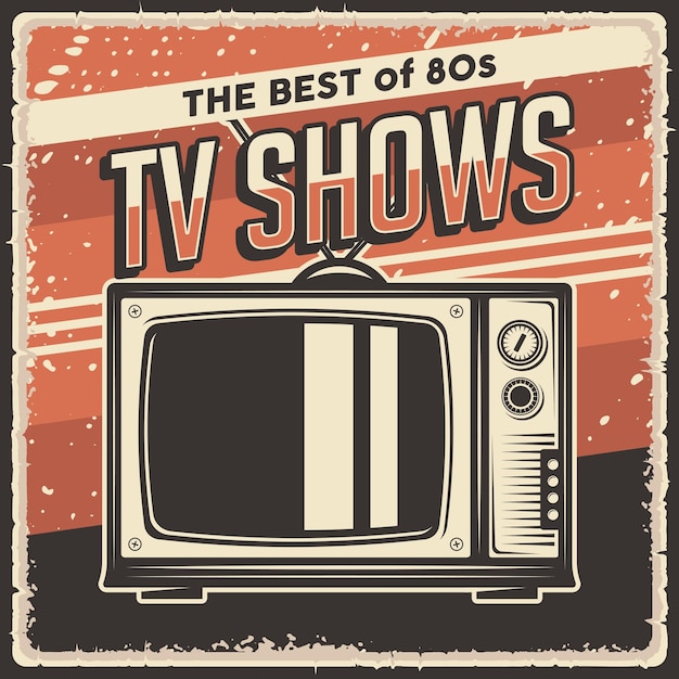 Retro vintage televisieshow poster