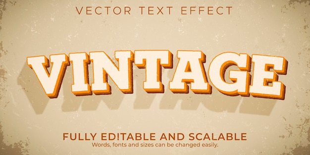 Vector retro, vintage text effect, editable 70s and 80s text style