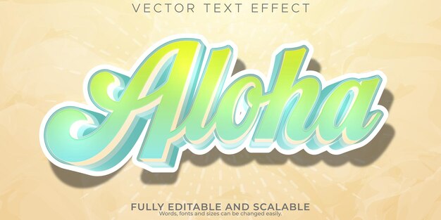 Vector retro vintage text effect editable 70s and 80s text style