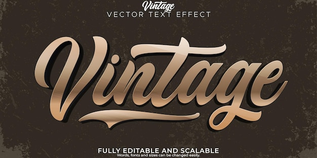 Retro vintage text effect editable 70s and 80s text style