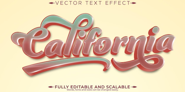 Vector retro vintage text effect editable 70s and 80s text style