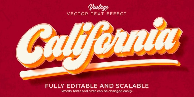 Vector retro, vintage text effect, editable 70s and 80s text style