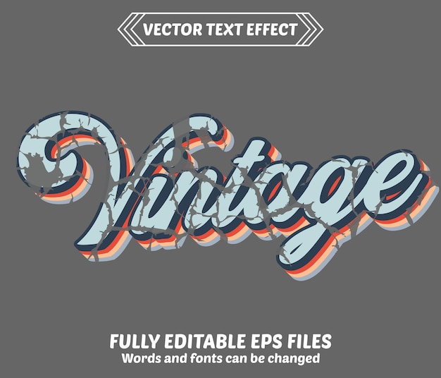 retro vintage text effect editable 80s text style nostalgia vintage text effect antique font style