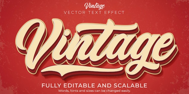 Retro vintage text effect template