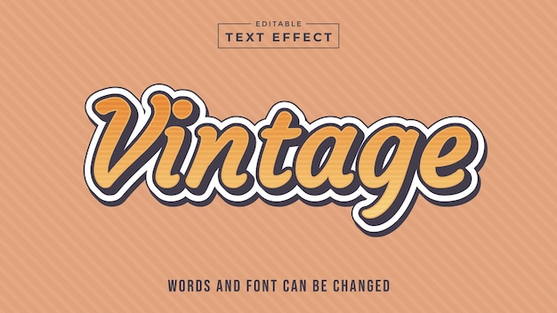 Vector retro vintage text style effect