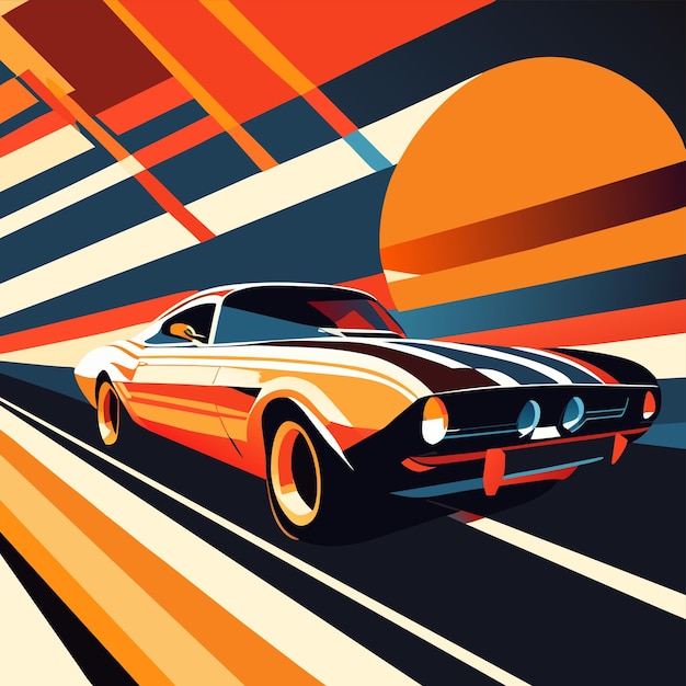 Retro vintage vector art tshirt design illustration