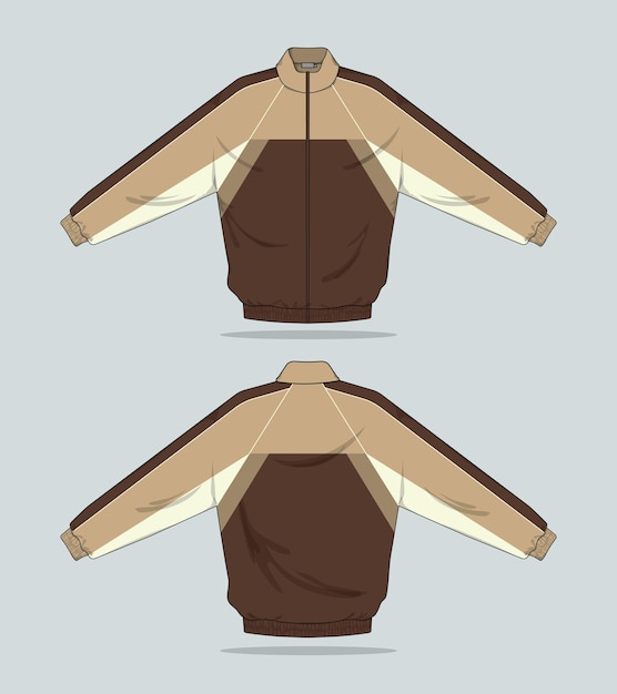 retro vintage windbreaker hoodie jacket template