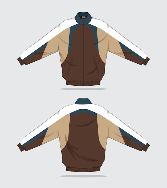 Retro vintage windbreaker hoodie jacket template