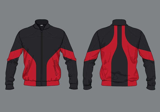 retro vintage windbreaker jacket template