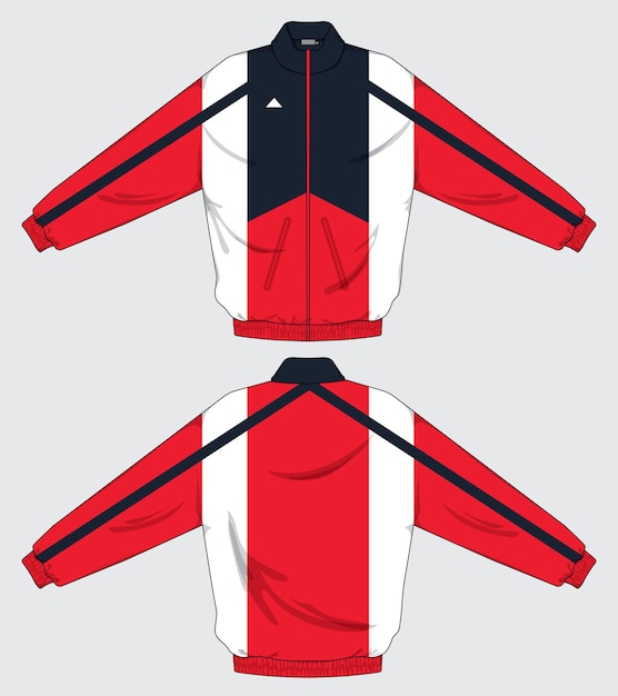 retro vintage windbreaker jacket template