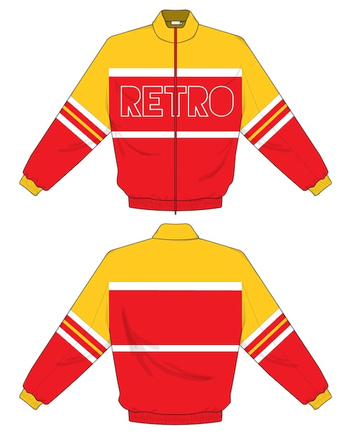 retro vintage windbreaker jacket template