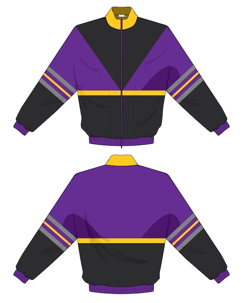 retro vintage windbreaker jacket template