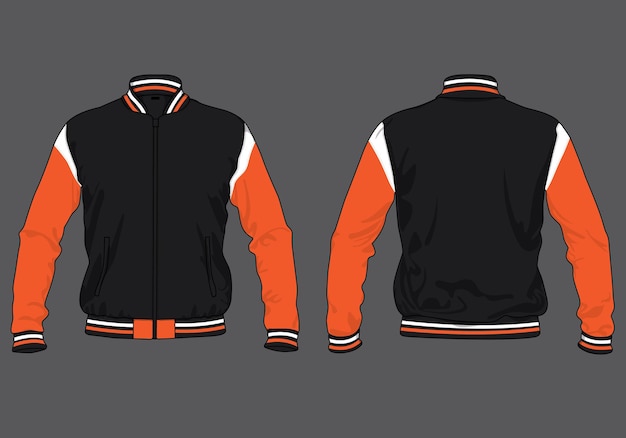 retro vintage windbreaker jacket template