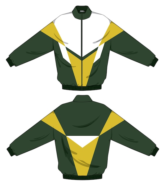 retro vintage windbreaker jacket template