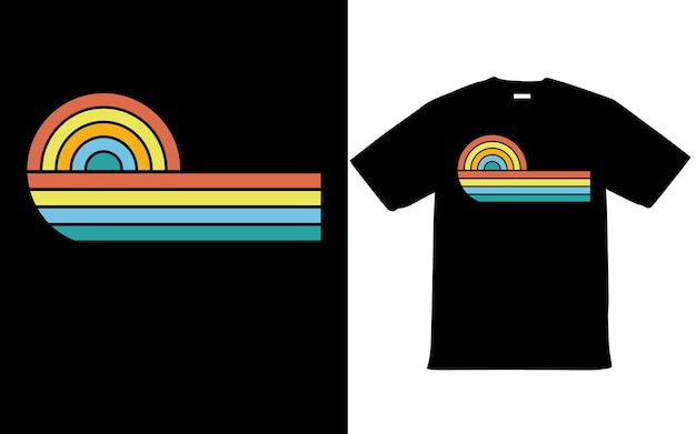 Vector retro vintage zonsondergang t-shirt ontwerp voor de zomer