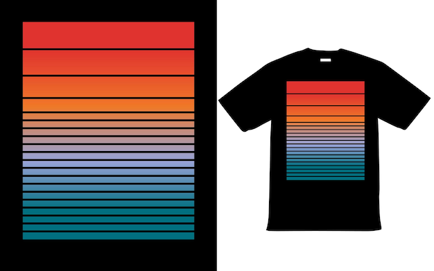 Vector retro vintage zonsondergang t-shirt ontwerp voor de zomer