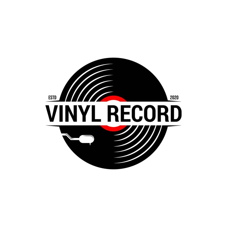 Vector retro vinyl records badges logo sjabloon. vector muziek pictogram of embleem.