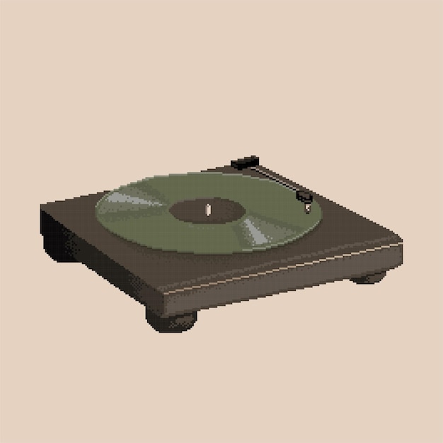 Retro vinyl with pixel art style