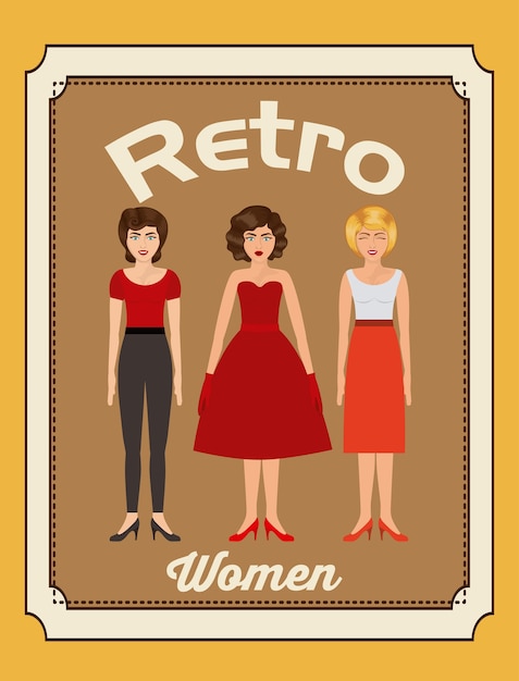 Retro vrouw ontwerp