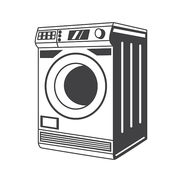 Retro wasmachine vectorillustratie