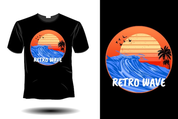 Vector retro wave retro vintage design