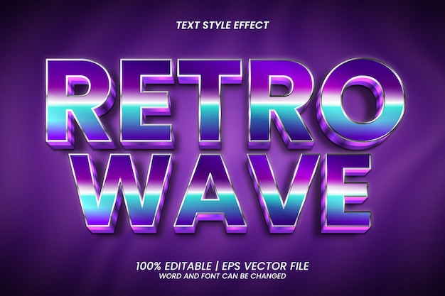 Retro Wave-teksteffect Bewerkbare 3D-stijl