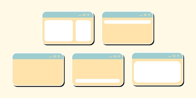 Retro Web UI Free Vector Art