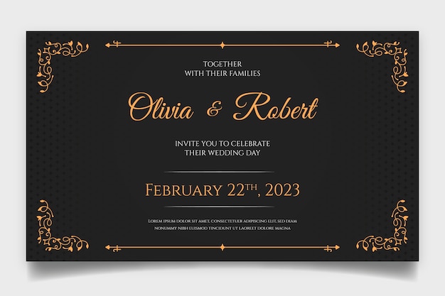 Vector retro wedding invitation