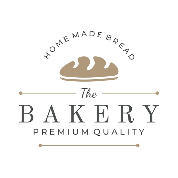 Retro wheat bread logo design template Badge for bakery home made bakery restaurant or cafe patisserie business