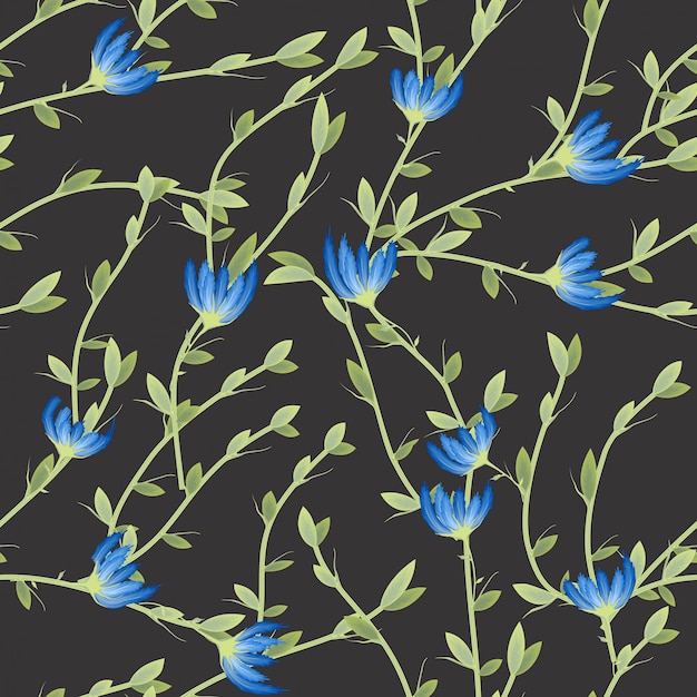 Retro wild flower pattern in the many kind of florals