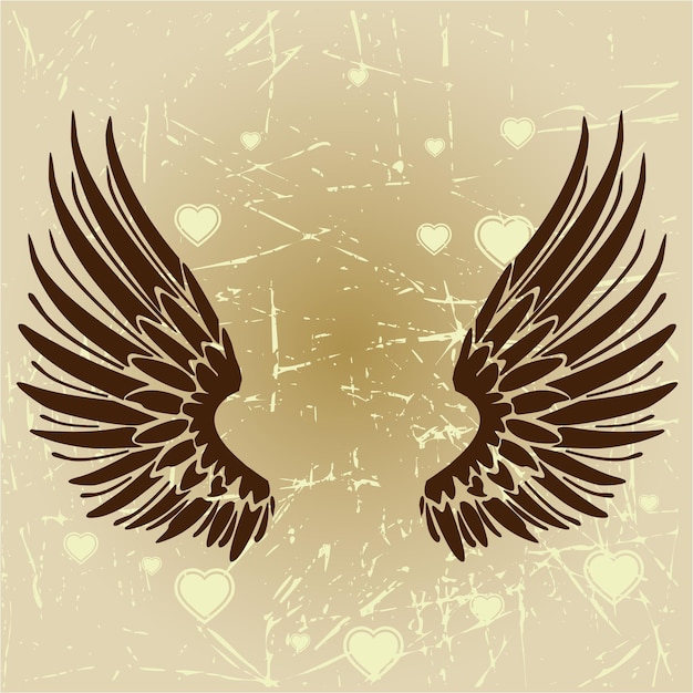 Vector retro wings design with creative background vector