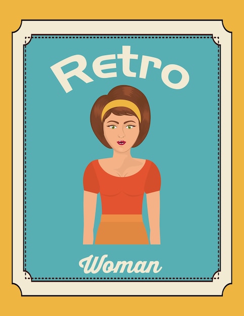 Vector retro woman design