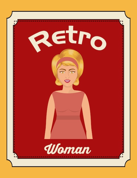 Vector retro woman design