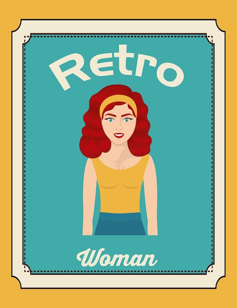 Vector retro woman design