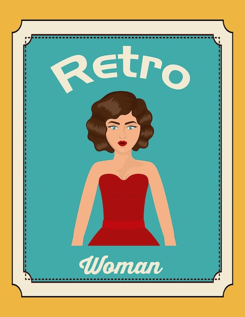 Vector retro woman design