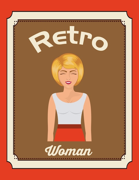 Vector retro woman design