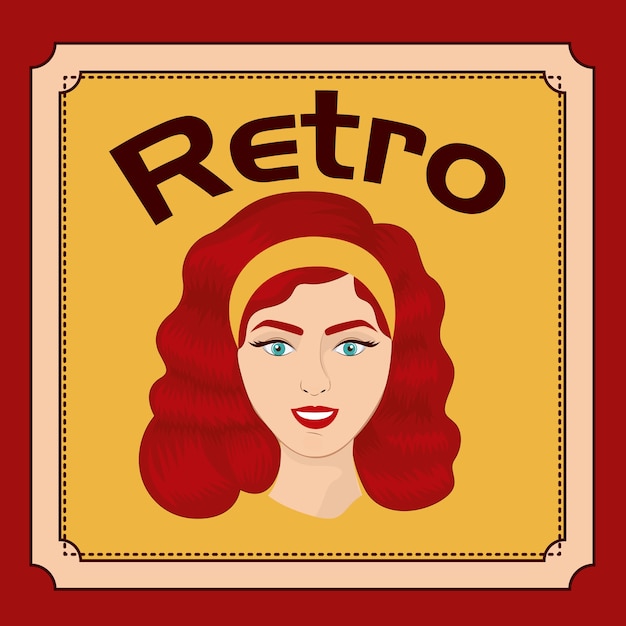 Vector retro woman design