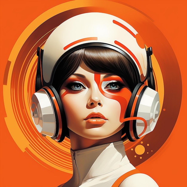 Vector retro woman