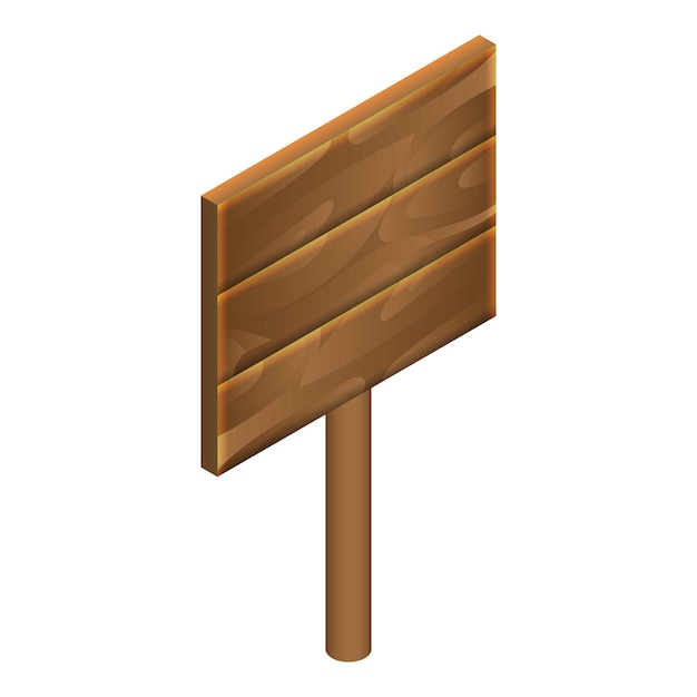 Retro wood board icon Isometric of retro wood board vector icon for web design isolated on white background