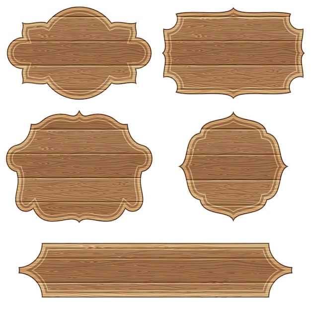 Vector retro wooden frames set