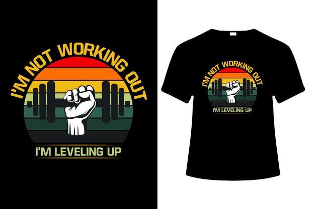 RETRO WORKING OUT T - SHIRT DESIGN.