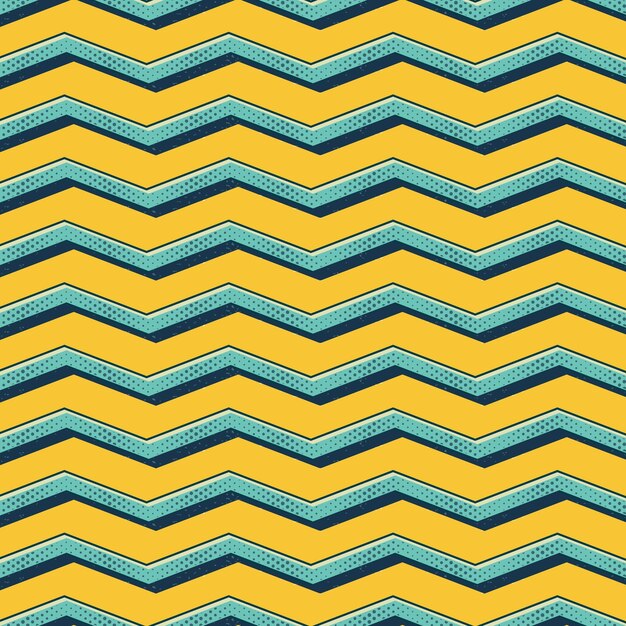 レトロなジグザグパターン、80年代、90年代スタイルの抽象的な幾何学的な背景。幾何学的な簡単な図