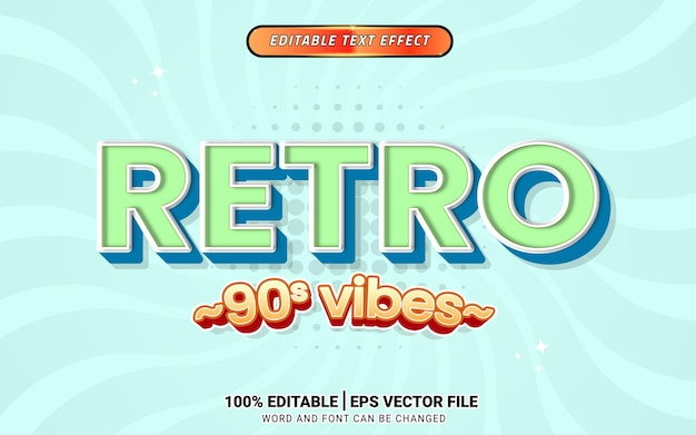 Vector retro zomer 3d tekst effect ontwerp