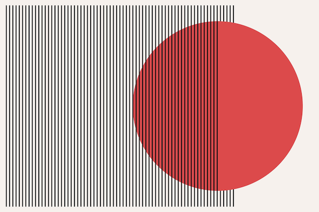 Retro zwart-wit geometrisch patroon achtergrond vector abstracte cirkel driehoek en vierkante lijn