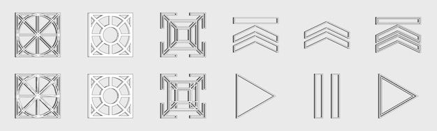 ベクトル retrofuturistic y2k ジオメトリ デザイン要素コレクション 抽象的なグラフィック幾何学的シンボルのコレクション 抽象的なバウハウス フォーム